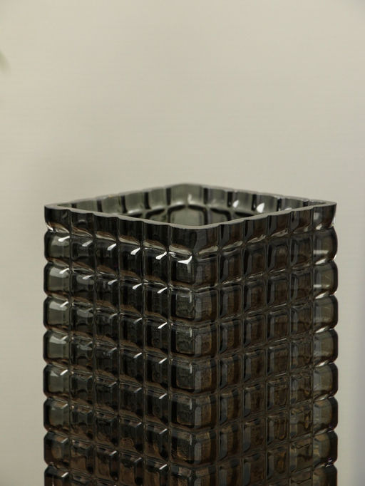 Ваза для цветов «Валери», кубики, 24.5×10 см, стекло, серая