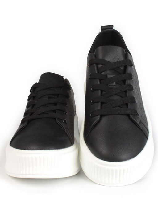 05-PDXL155-5 BLACK Кроссовки женские (натуральная кожа)