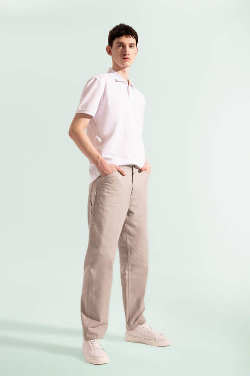 Relax Fit Rahat Kesim Yazl?k Pantolon Keten Kar?s?ml? Cepli Duz Paca - Defacto фото 2