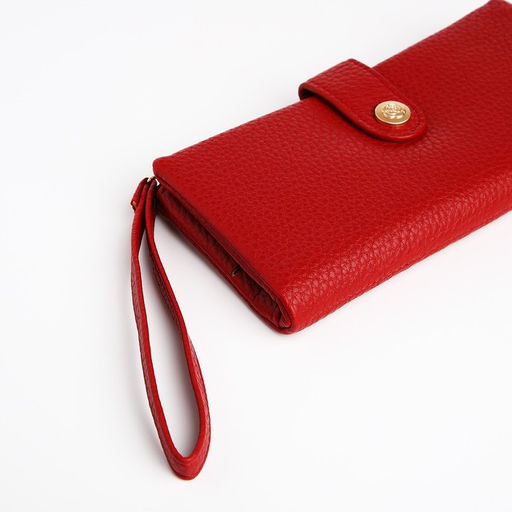 Кошелёк на кнопке, цвет красный - Simaland фото 3