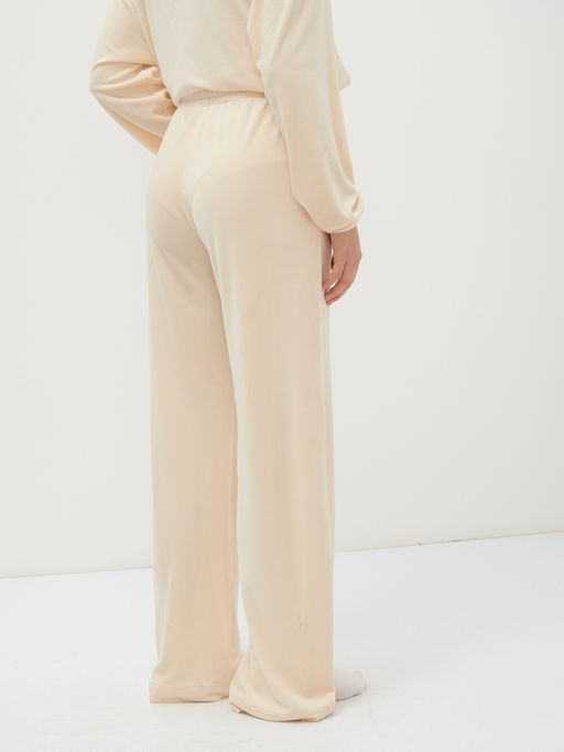 Костюм из велюра с удлиненным худи и брюками-палаццо - Tantino фото 13