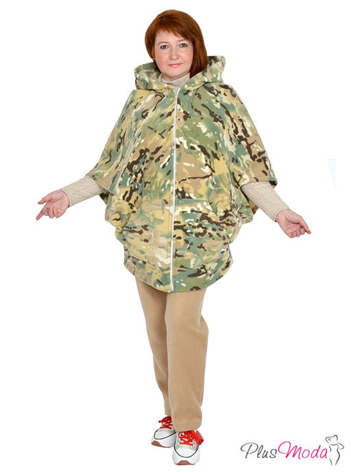Толстовка-пончо Модель №957 размеры 44-84 - Plusmoda фото 4