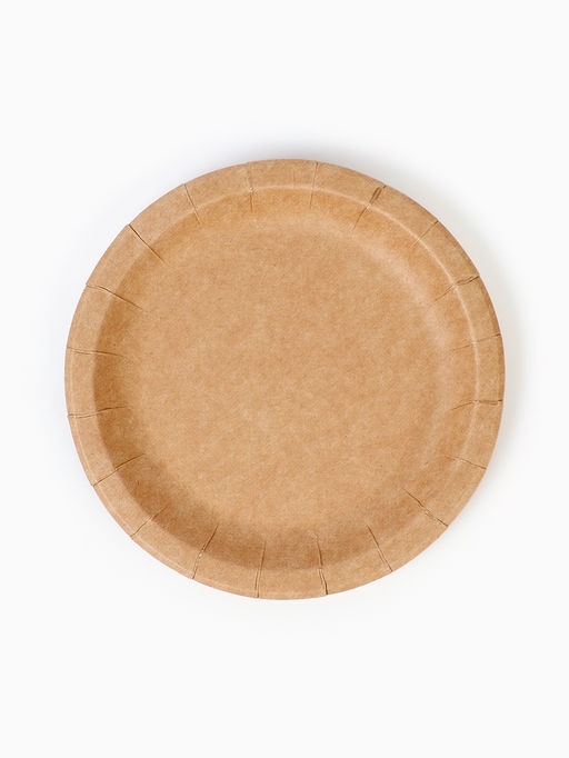 МП Тарелка одноразовая «Крафт» с бортом, картон, 18 см (100 шт.)