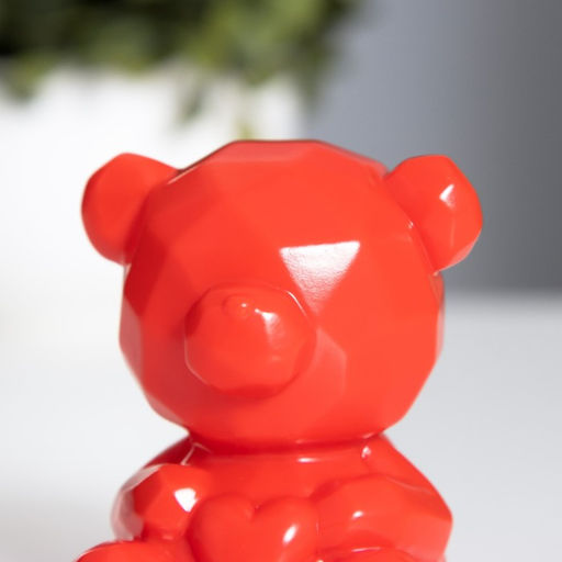 Фигурка светящаяся RISALUX «Медвежонок с сердцем», LED-ночник, 2 Вт, LR44, красный, 4×5×7 см
