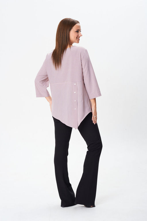 Блуза Modema 769/2 розово-серая полоска