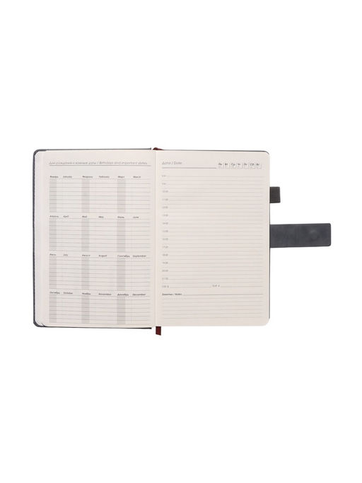 Ежедневник недатированный А5, с хлястиком, 128 листов, в линейку, пвх, серый - Simaland фото 8