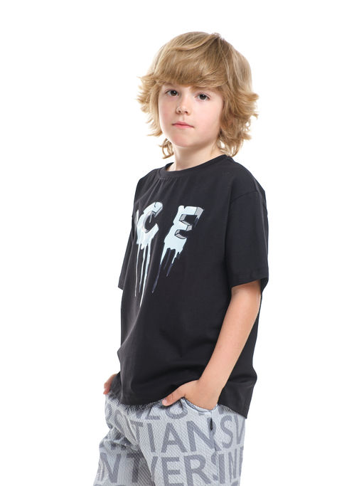 Футболка с принтом ICE 22-9014 черный - Mini maxi фото 7
