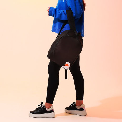 Рюкзак школьный текстильный «Утка», 38×14×27 см, чёрный