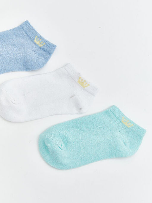 Desenli Erkek ?ocuk Patik ?orap 3l?