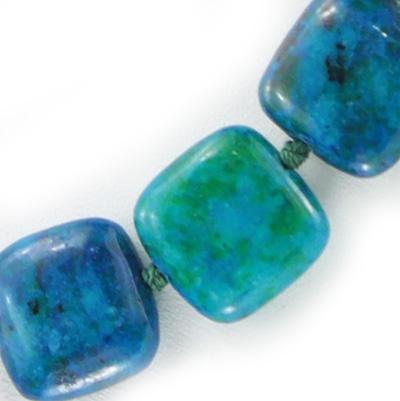 Хризоколла квадрат 15мм бусы крт 48см