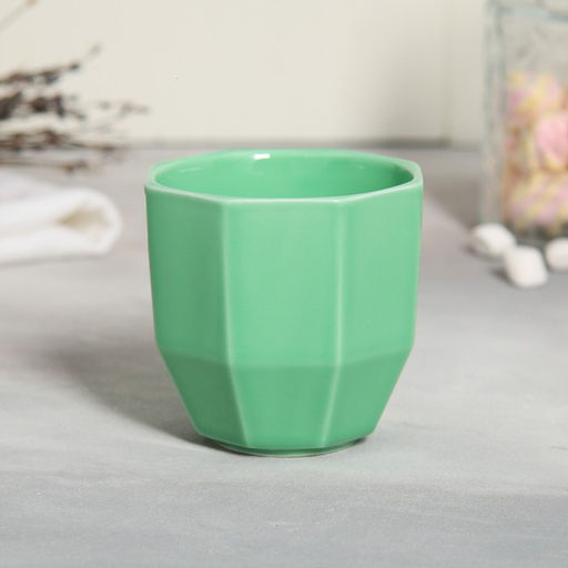 Чайная пара керамическая «Цветы»: кружка 200 мл, блюдце d=13 см