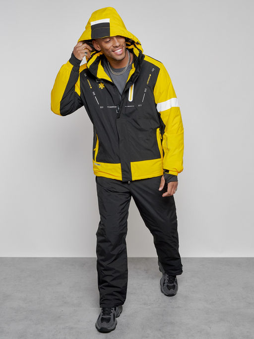 Горнолыжный костюм мужской зимний желтого цвета 6313J - Leifensh фото 17