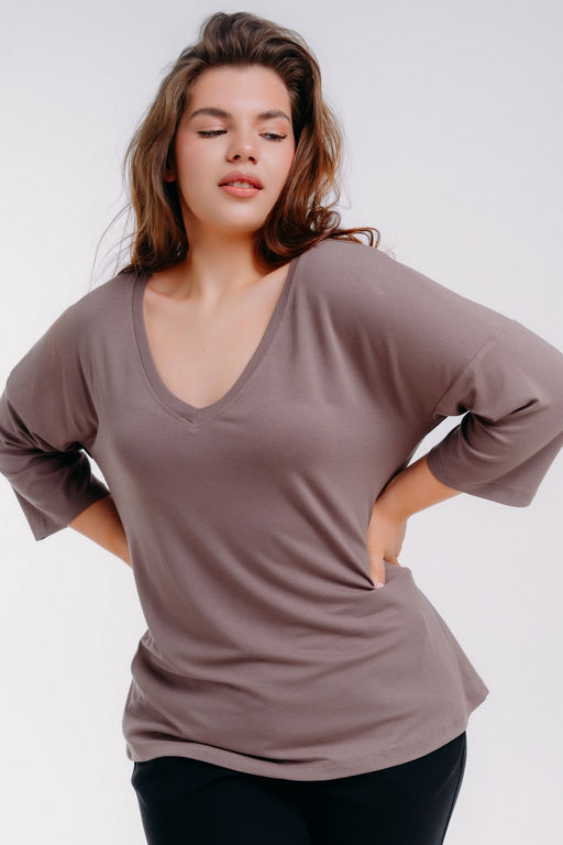 Футболка женская из вискозы Марина кофе - Амадэль фото 6