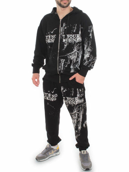 2630/7349 BLACK Костюм спортивный мужской (75% хлопок, 20% полиэстер, 5% спандекс) - Fashion фото 4