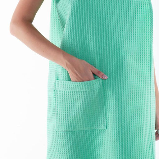 Полотенце банное Этель Парео с карманом 80*140 см. цв.нежный лайм, 100% хл, вафля 240 г/м2  фото 3