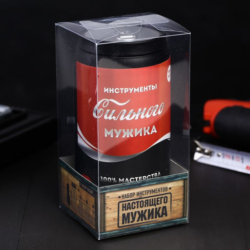 Подарочный набор инструментов в банке Инструменты сильного мужика, 13 предметов