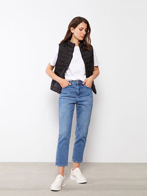 Kad?n Dik Yaka D?z Yelek