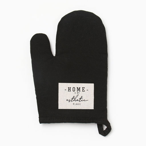 Варежка Этель «HOME», цвет чёрный, 26×16 см, 50%хл, 50%лен