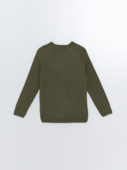 Bisiklet Yaka Dokulu Erkek ?ocuk Triko Kazak - Waikiki фото 3