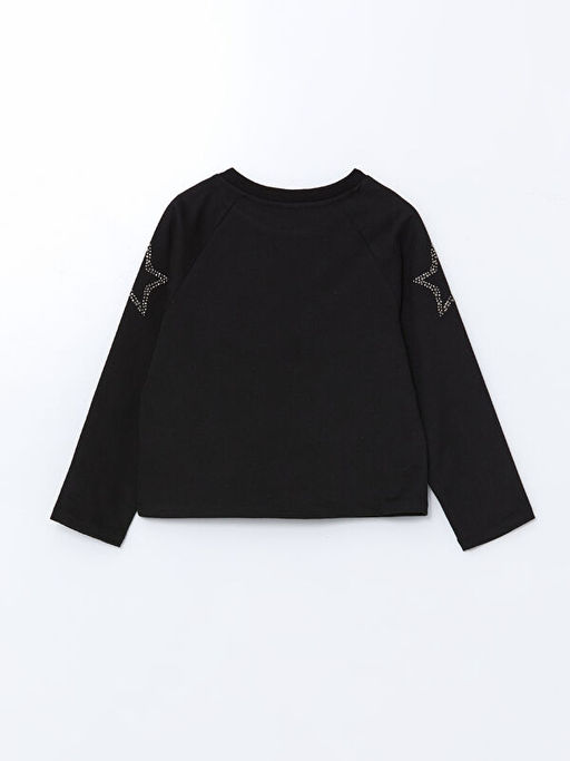 Bisiklet Yaka Ta? Bask?l? K?z ?ocuk Ti??rt - Waikiki фото 2