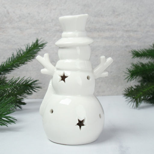 Цена за 1 шт. Фигурка Снеговик с подсветкой 14 см новогодний / YZ23673 /уп 96/LED - Галеонтрейд фото 4