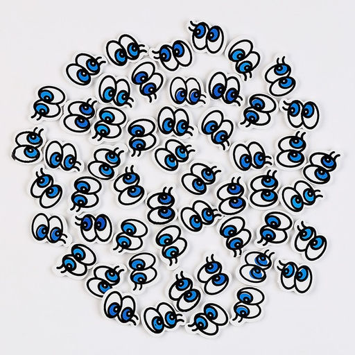 Глаза, набор 50 шт., размер 1 шт. 2 1,6 см, цвет голубой - Школа талантов фото 2