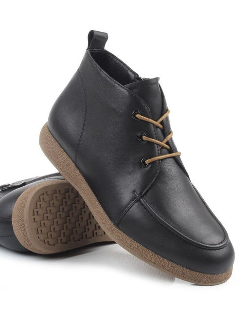 01-S77-98 BLACK Ботинки демисезонные женские (натуральная кожа, байка) - Фабричный китай фото 7