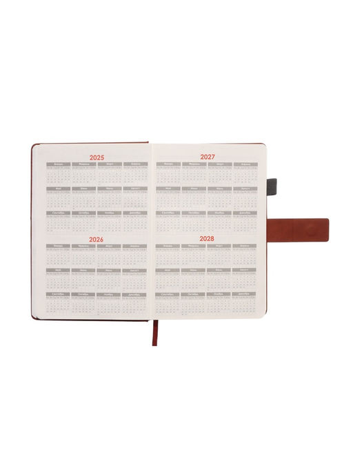 Ежедневник недатированный А5, с хлястиком, 128 листов, в линейку, пвх, коричневый - Simaland фото 4