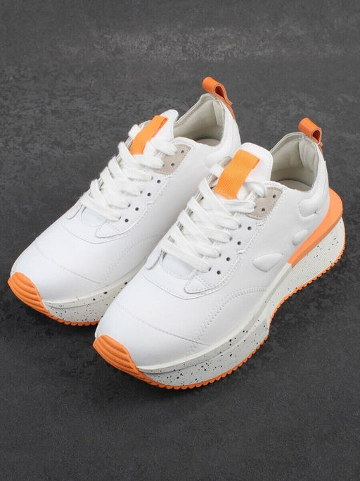 04-S77-42 WHITE Кроссовки женские (натуральная кожа)