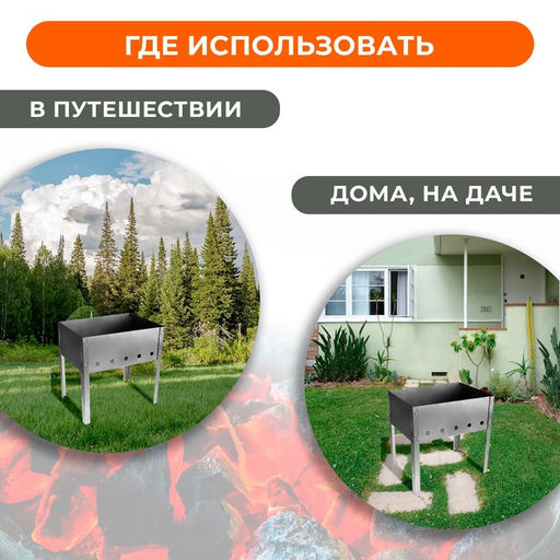 Мангал Maclay Искорка, без шампуров, 35х24х35 см  фото 2