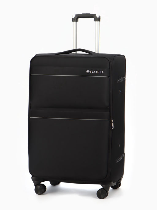 Чемодан на колёсах TEXTURA, кодовый замок, с увеличением, 47×30×78 см, 28", чёрный