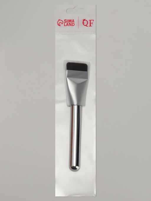 Кисть для макияжа, 14 см, серебристая