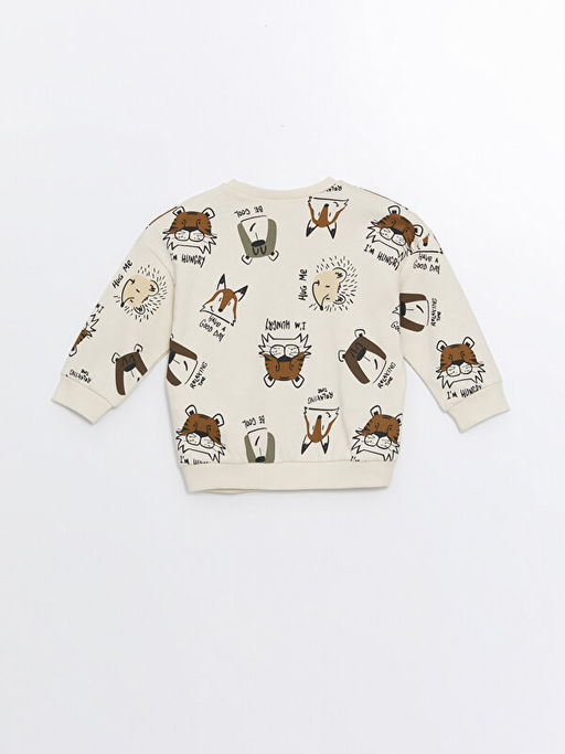 Bisiklet Yaka Uzun Kollu Bask?l? Erkek Bebek Sweatshirt - Waikiki фото 3