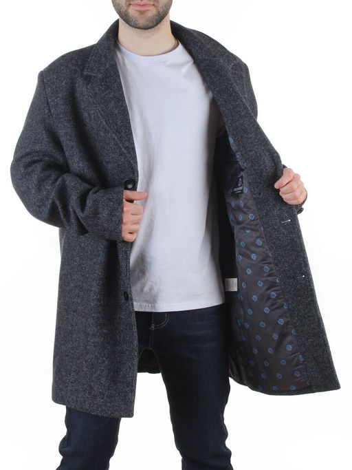 475637475 DK. GRAY Пальто Френч демисезонное мужское (65% шерсть, 35% акрил)