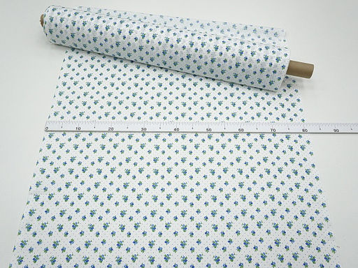 Ситец Синие цветочки с пшеном на белом, ш.0.8м, хлопок-100%, 100гр/м.кв - Купава фото 7