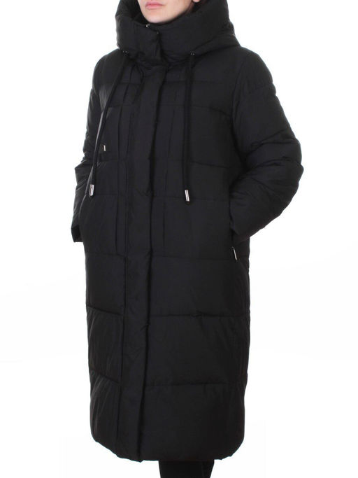 8818 BLACK Пальто зимнее женское (200 гр. холлофайбер)