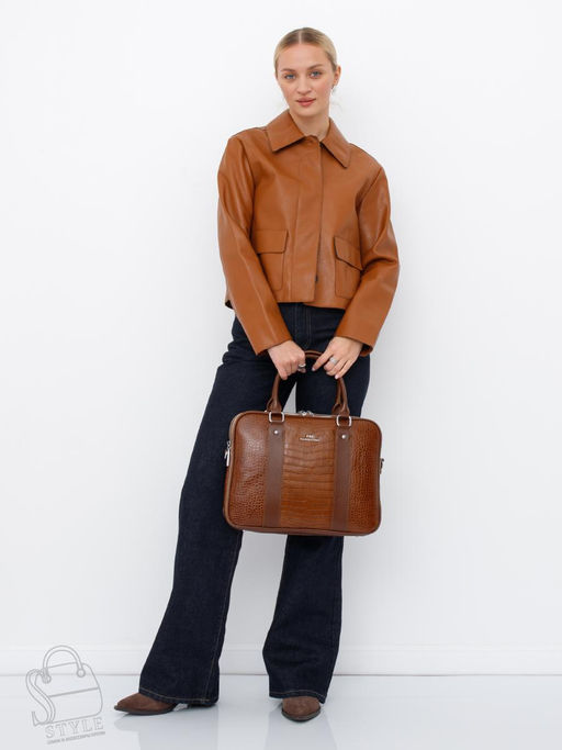 Сумка женская кожаная 2457Y caramel Polina&Eiterou