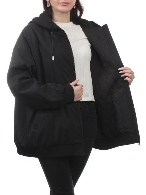 H24-283 BLACK Куртка демисезонная женская (100 гр. синтепон)