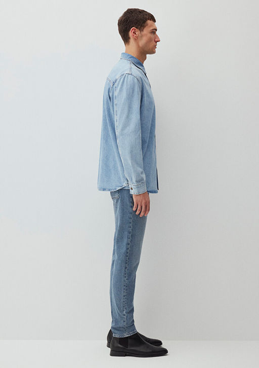 Tyler Regenerative Ac?k Mavi Denim Jean Gomlek  фото 6