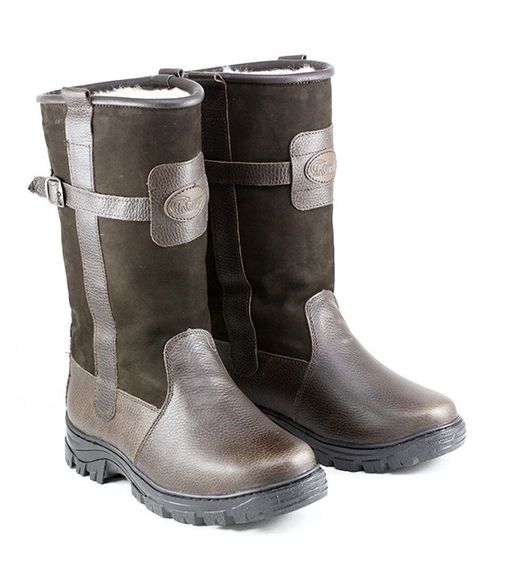 Сапоги Монголки натуральная кожа высокие коричневые, литая подошва