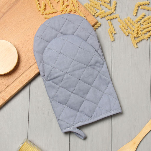 Варежка-прихватка Этель Kitchen цв.серый, 15х28см,саржа, 100% х/л  фото 2