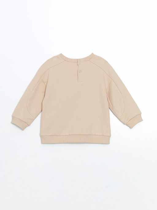 Bisiklet Yaka Bask?l? Erkek Bebek Sweatshirt ve E?ofman Alt 2li