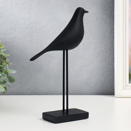 Фигурка полистоун «Птица: длинные лапки», чёрная, 23×17 см