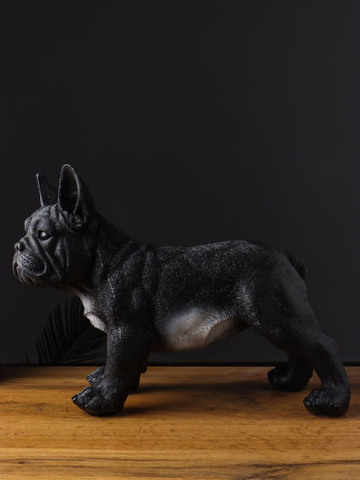 Фигура «Французский бульдог», 14×34×25 см, полистоун, чёрный