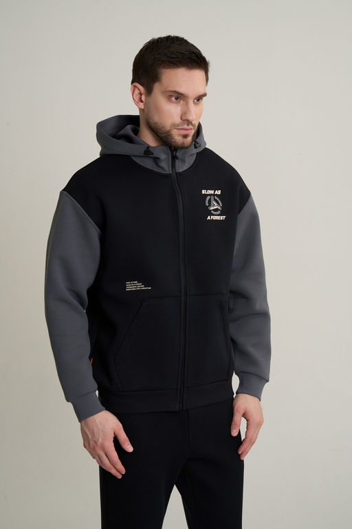 Толстовка на молнии Черный/Серый CAMPUS BASKETBALL Knit Track Top - Anta фото 3