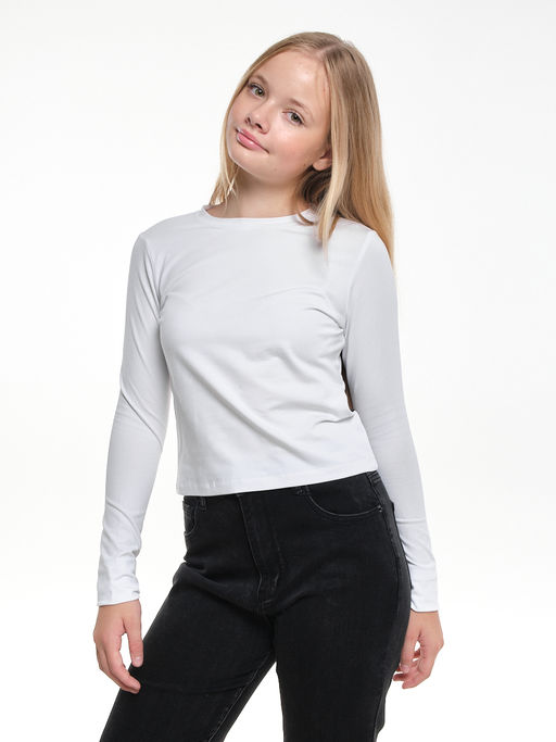 Лонгслив трикотажный для девочки 22-7700 белый - Mini maxi фото 16