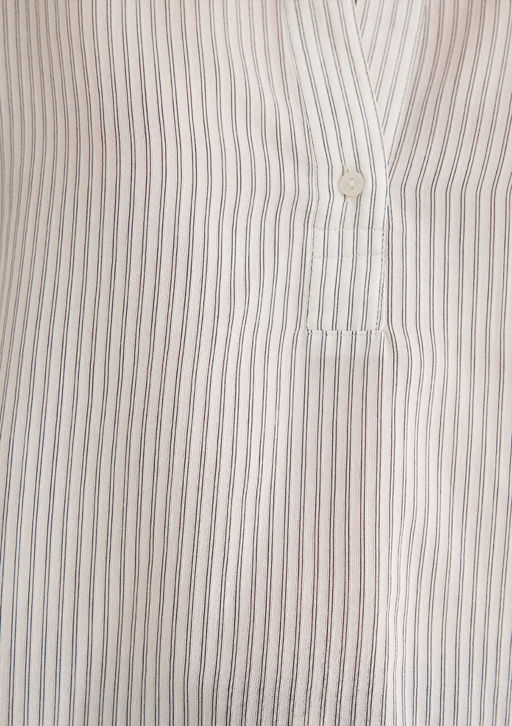 Cizgili Beyaz Gomlek - Mavi фото 7