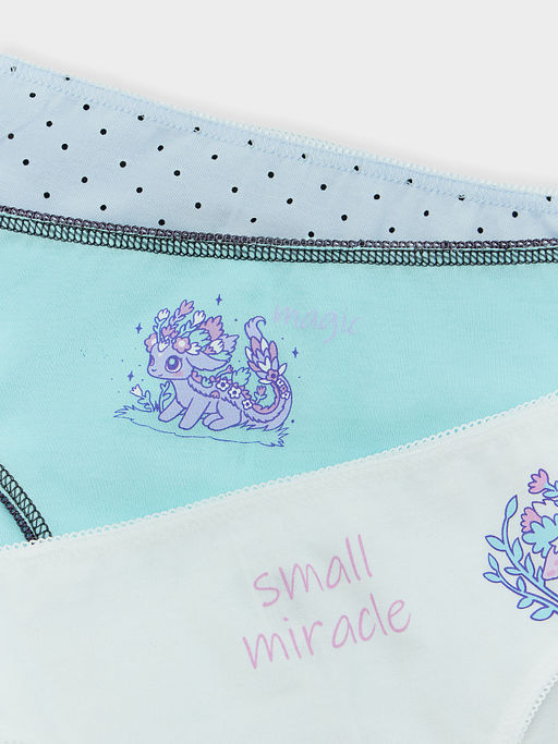 Трусы для девочек слипы мультипак (3 шт.) белые с печатью - Mark formelle фото 3