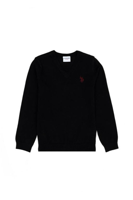 Черный базовый свитер для мальчика - U.s. polo assn фото 4