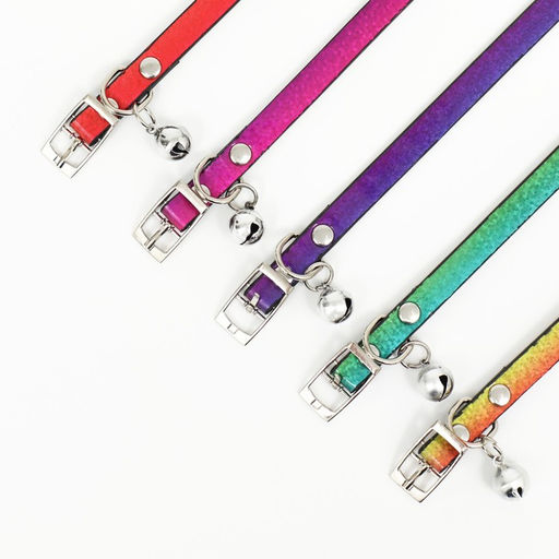 Ошейник лаковый Радуга, 30 х 1 см, разноцветный - Пижон фото 6